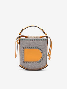 (Pin)_Pin Mini Bucket Felt Supple Calf Safran - Heather Grey